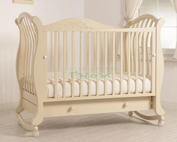 Кроватка "Габриэлла Люкс" колесо/качалка слоновая кость, Арт. К-2002-31 Люкс Кроватка "Габриэлла Люкс" колесо/качалка слоновая кость, Арт. К-2002-31 Люкс